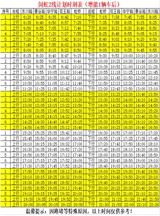 周康2路最新时刻表全面解析